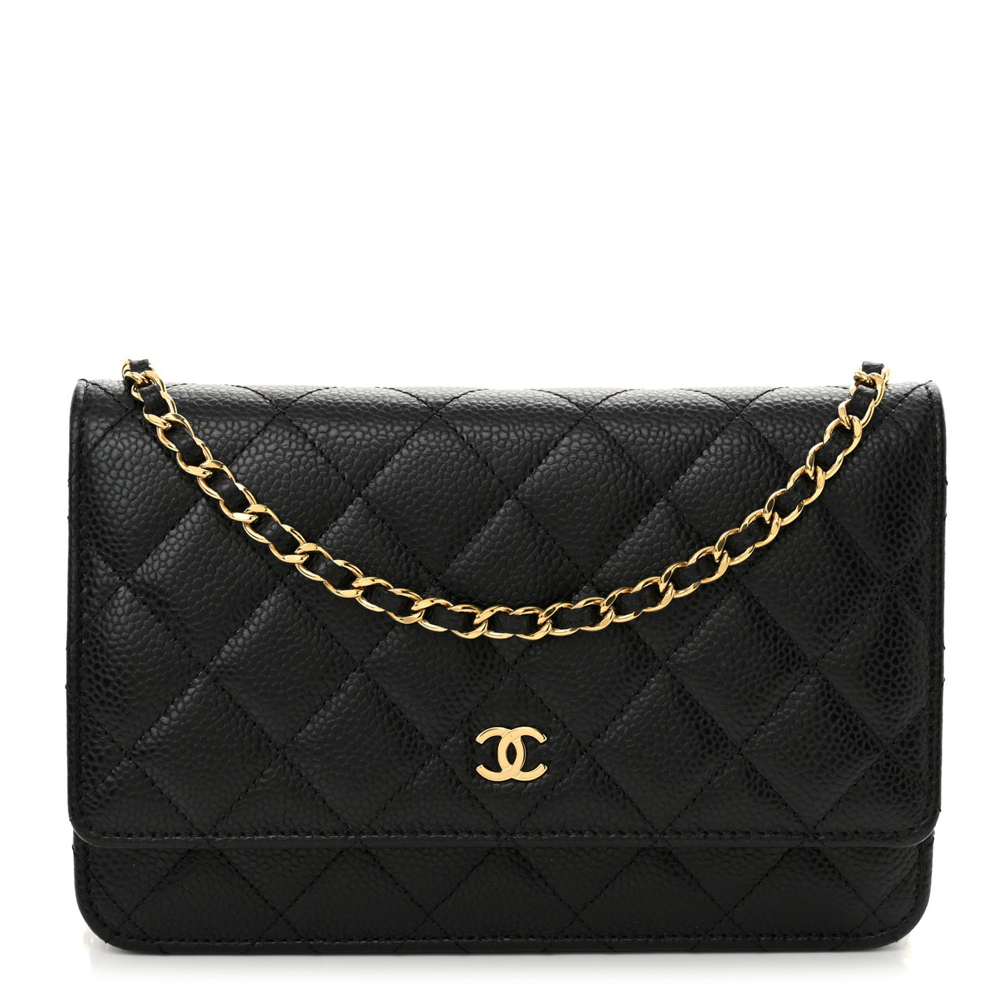 Caviar Quilted Wallet On Chain WOC Black