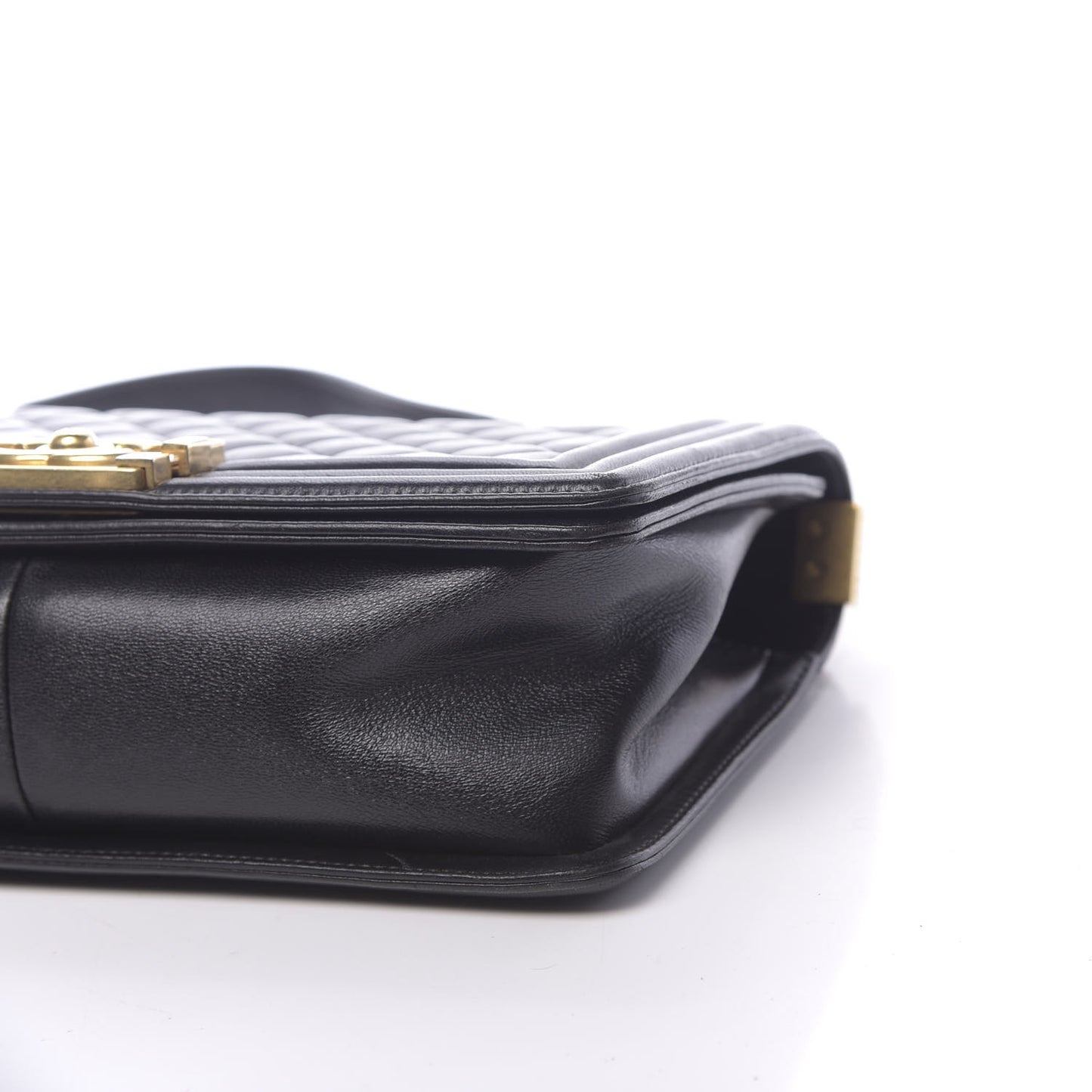 Lambskin Quilted Medium Boy Flap Black