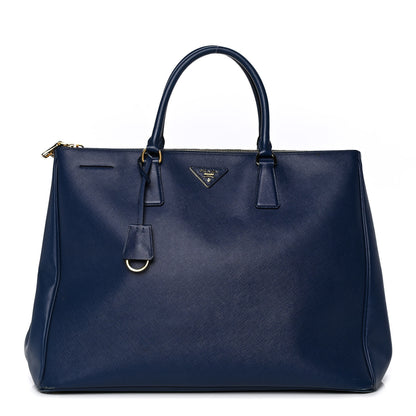 Prada Saffiano Lux Extra Large Galleria Double Zip Tote Bluette 1 of 15