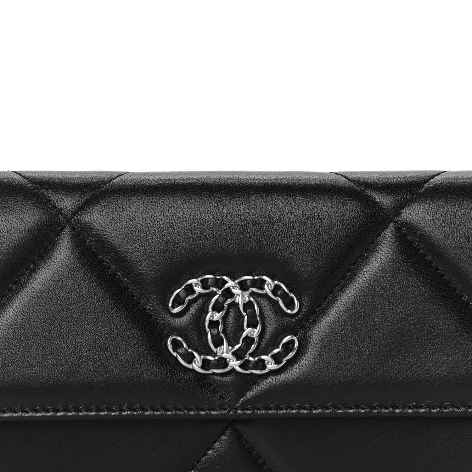 Chanel Lambskin Quilted Chanel 19 Flap Wallet Black 9 of 14