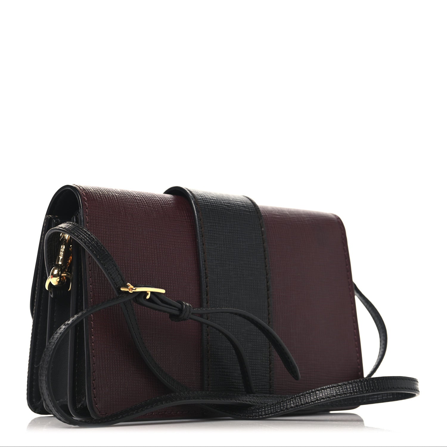 Burberry House Check Bridle Calfskin Madison Buckle Bag Burgundy 3 of 11