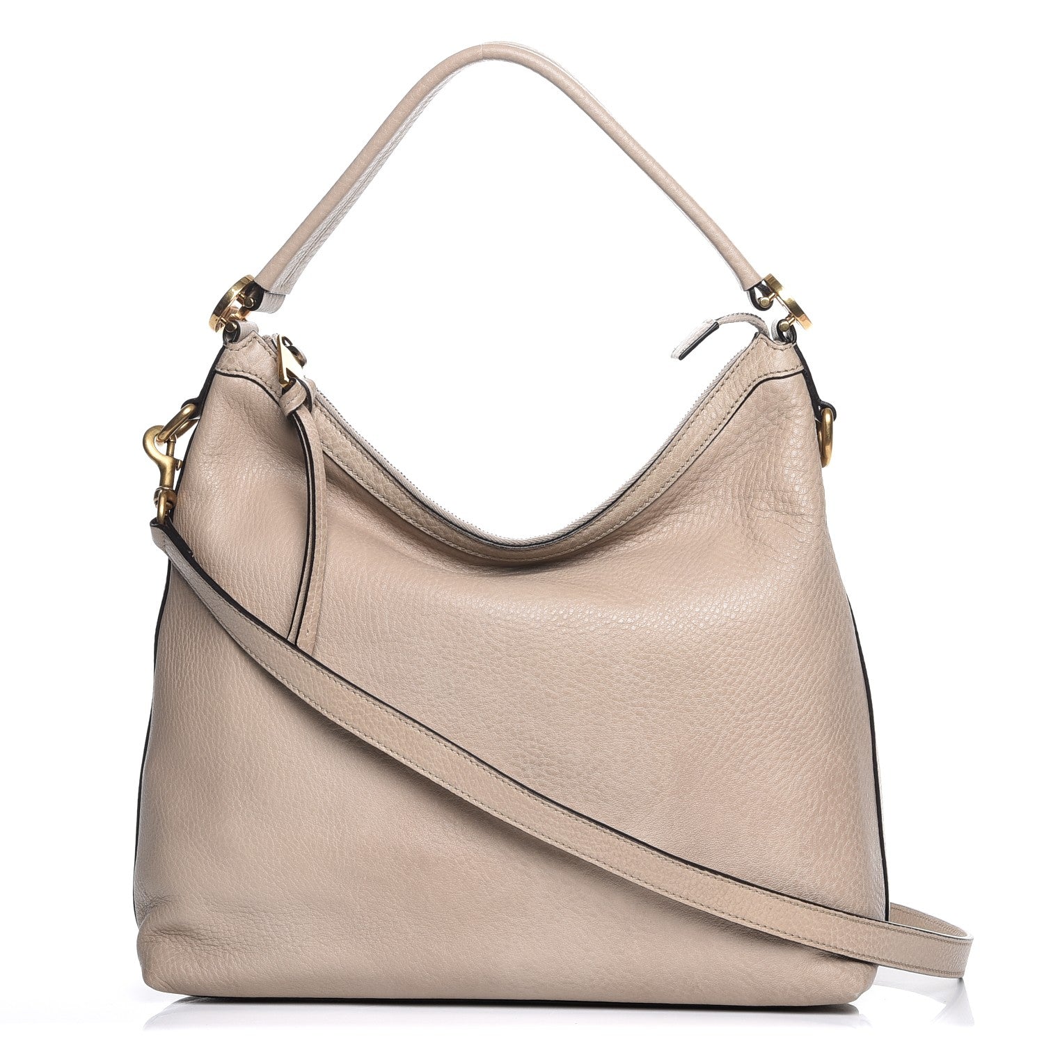 Gucci Pebbled Calfskin Small Miss GG Hobo Beige 1 of 12