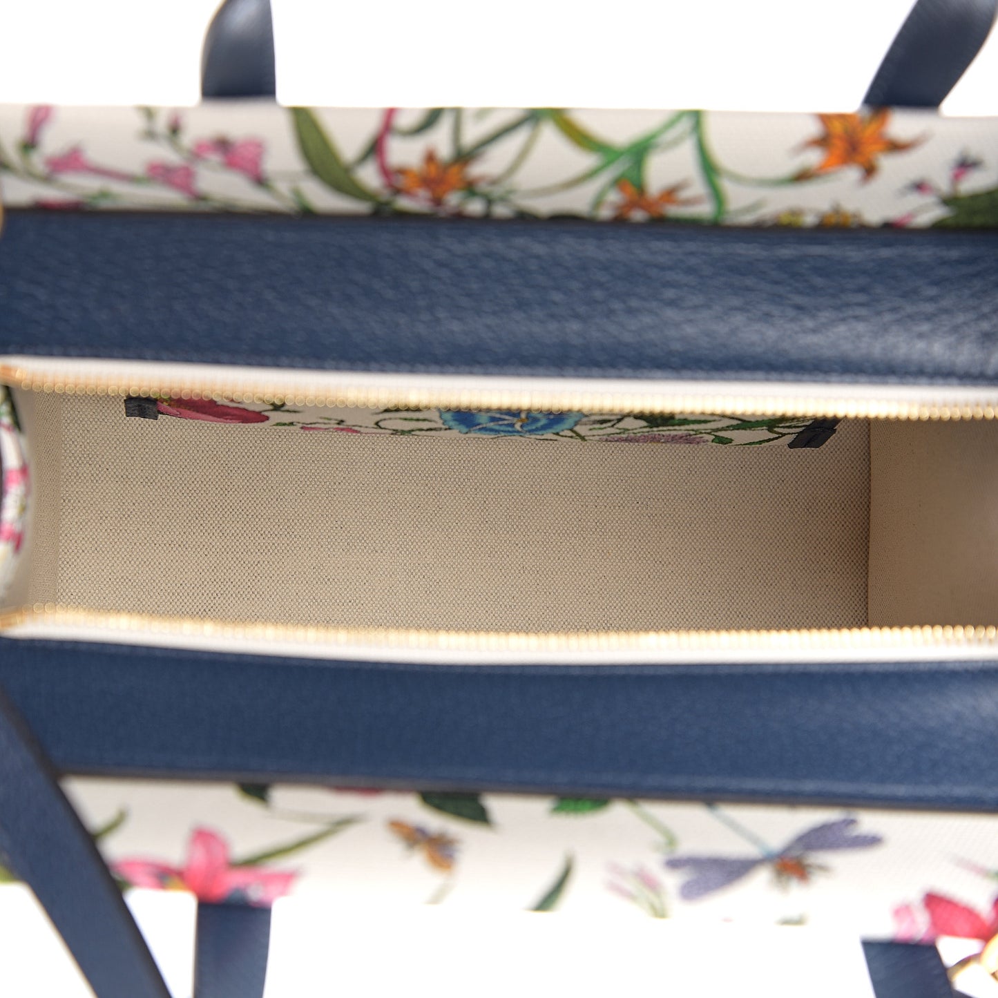 Canvas Medium Flora Tote White Multicolor Blue Agata