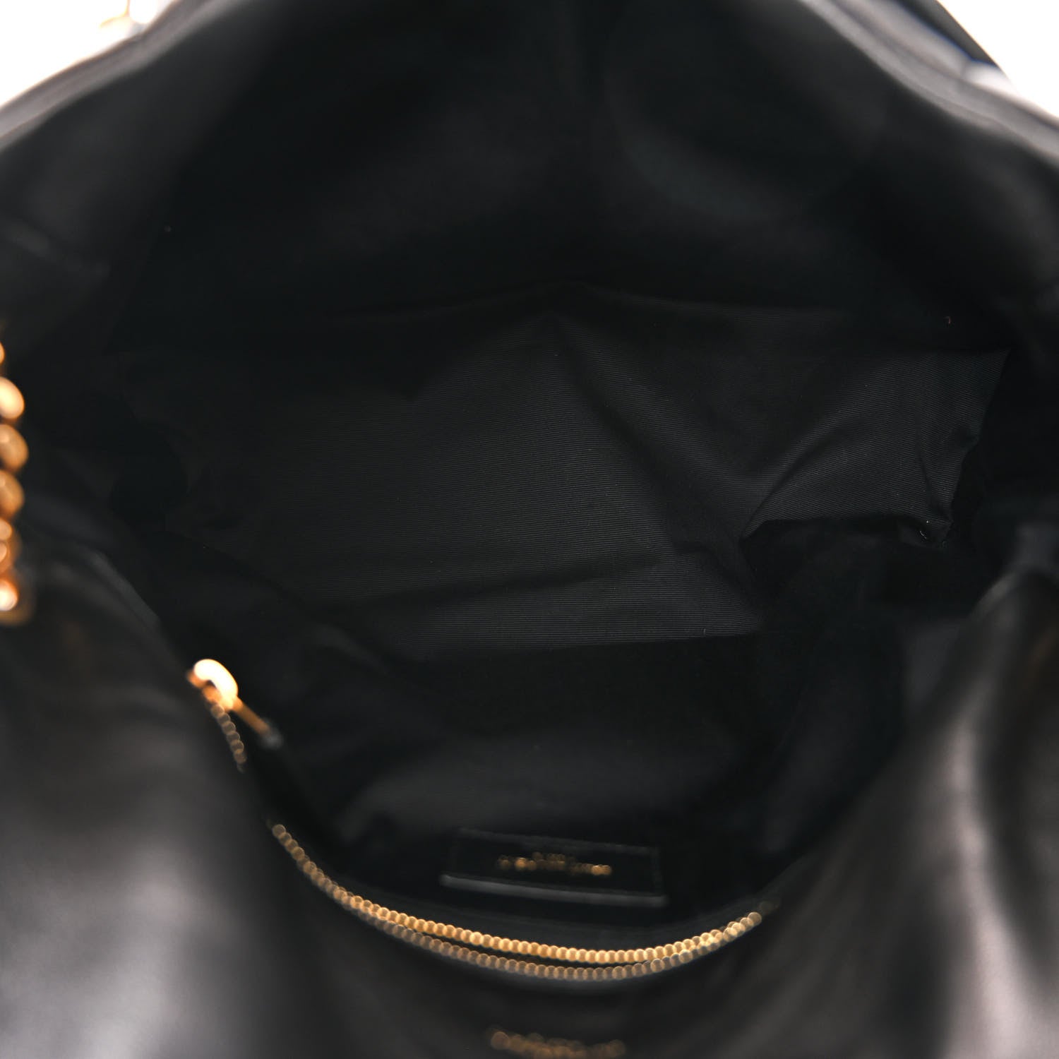 Saint Laurent Lambskin Quilted Medium Loulou Puffer Monogram Chain Satchel Black 5 of 10