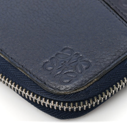 Loewe Calfskin Embossed Repeat Puzzle Zip Around Wallet Blue 9 of 10