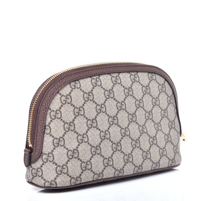 Gucci GG Supreme Monogram Textured Calfskin Web Large Ophidia Cosmetic Case Beige Ebony New Acero 3 of 11
