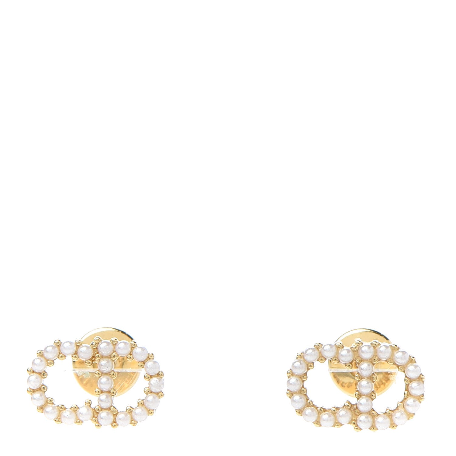 Christian Dior Pearl Clair D Lune Earrings Gold 1 of 4