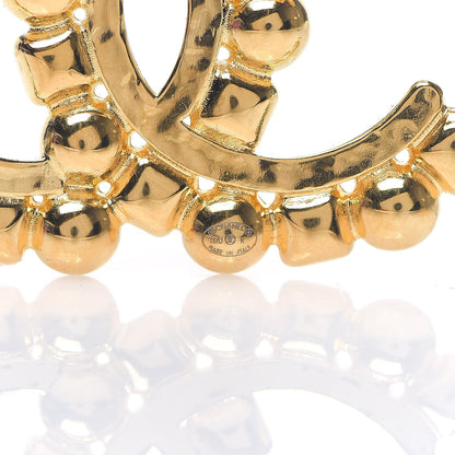 Chanel Pearl Crystal Baguette CC Brooch Gold 2 of 3