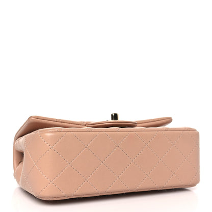 Chanel Lambskin Quilted Mini Rectangular Flap Beige 4 of 9