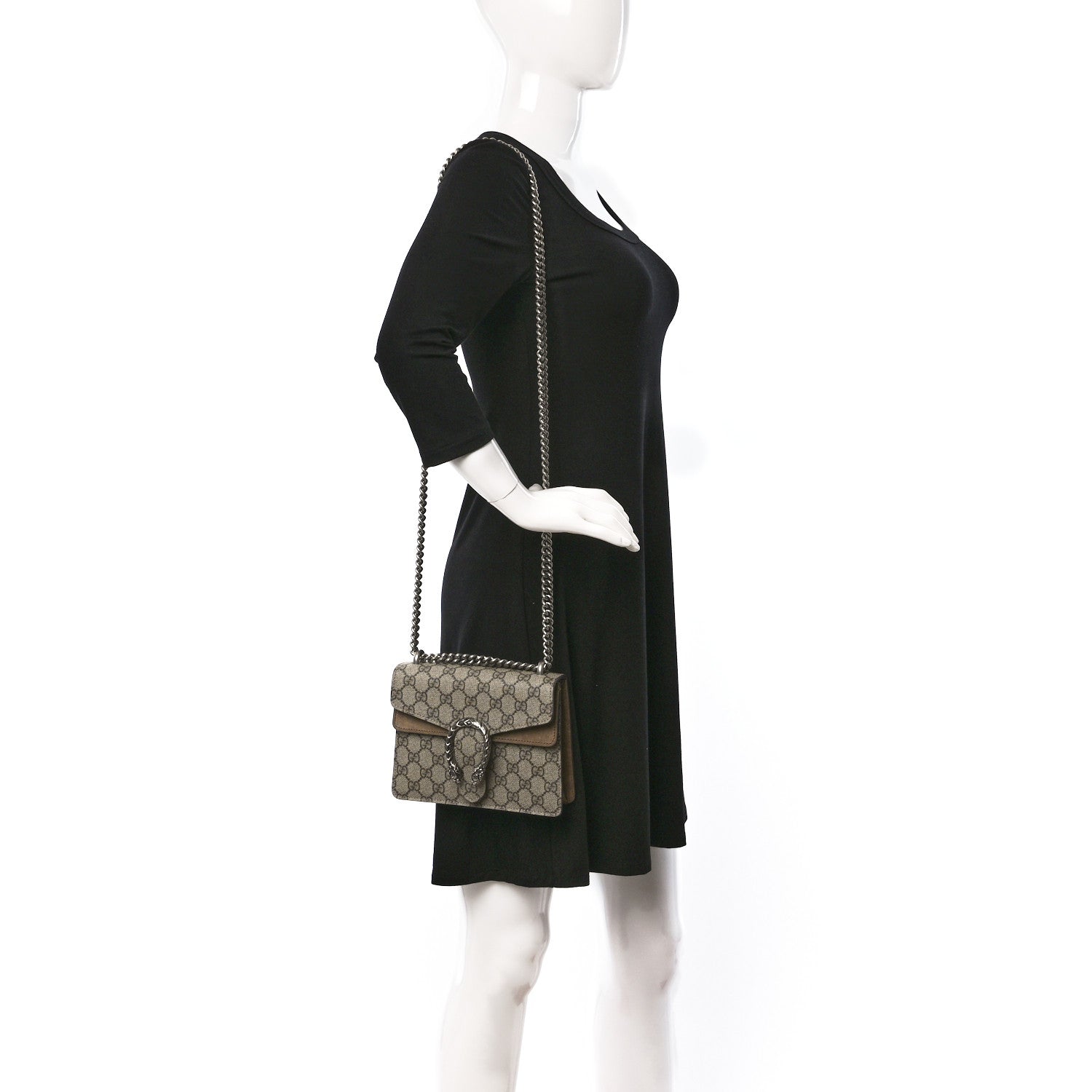 Gucci GG Supreme Monogram Mini Dionysus Shoulder Bag Taupe 2 of 10