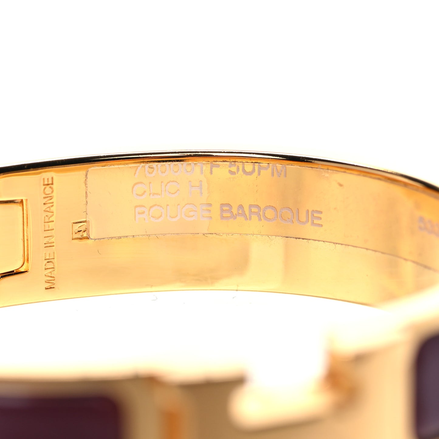 Enamel Narrow Clic Clac H Bracelet PM Rouge Baroque