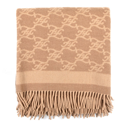 Fendi Wool Cashmere FF Karligraphy Reversible Scarf Camel 1 of 4
