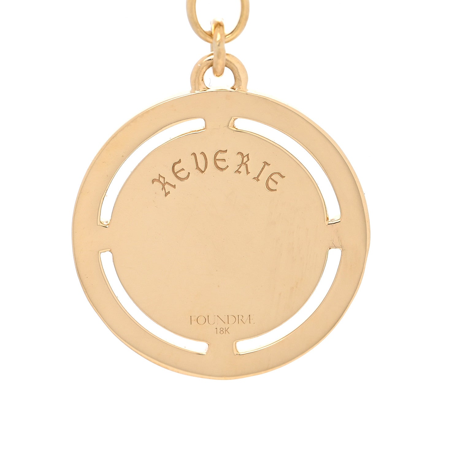Foundrae 18K Yellow Gold Diamond Reverie Large Specialty Medallion Heavy Mixed Belcher Chain Necklace 4 of 4