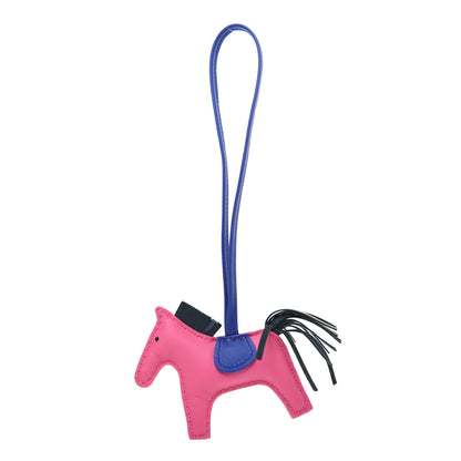 Hermes Milo Lambskin Grigri Rodeo Horse Bag Charm PM Rose Azalee Vert Cypress Bleu Electrique 1 of 5