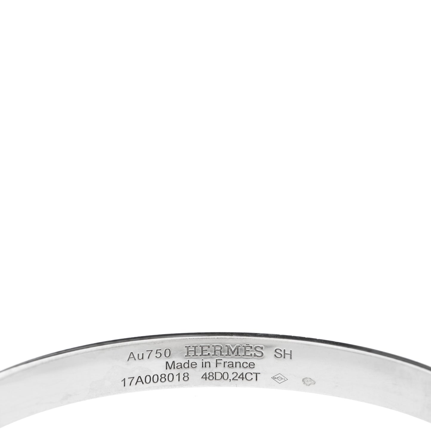 18K White Gold Diamond PM Collier De Chien Bracelet SH