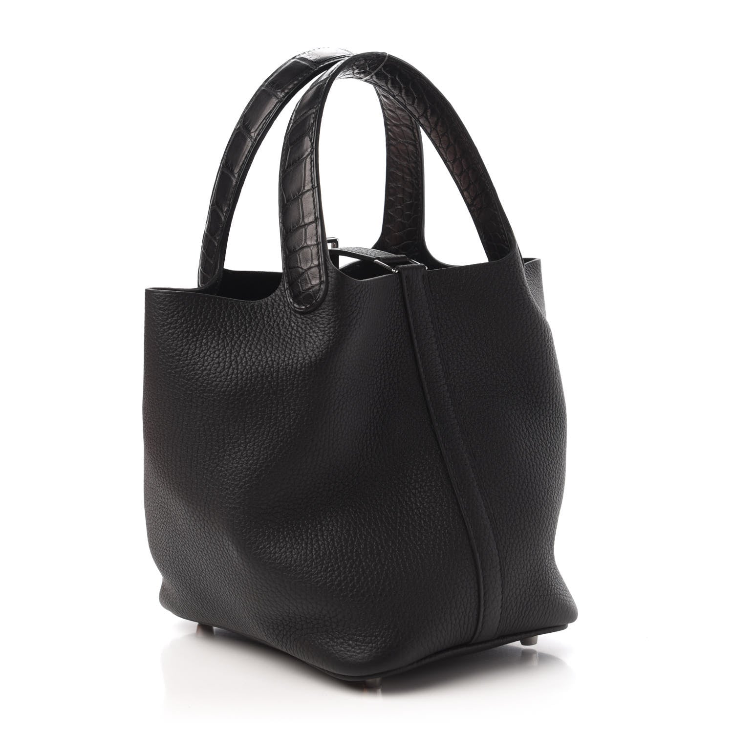 Hermes Taurillon Clemence Matte Alligator Picotin Lock Touch 18 PM Black 3 of 11