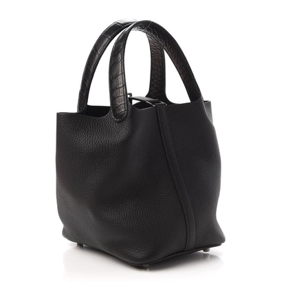 Hermes Taurillon Clemence Matte Alligator Picotin Lock Touch 18 PM Black 3 of 11