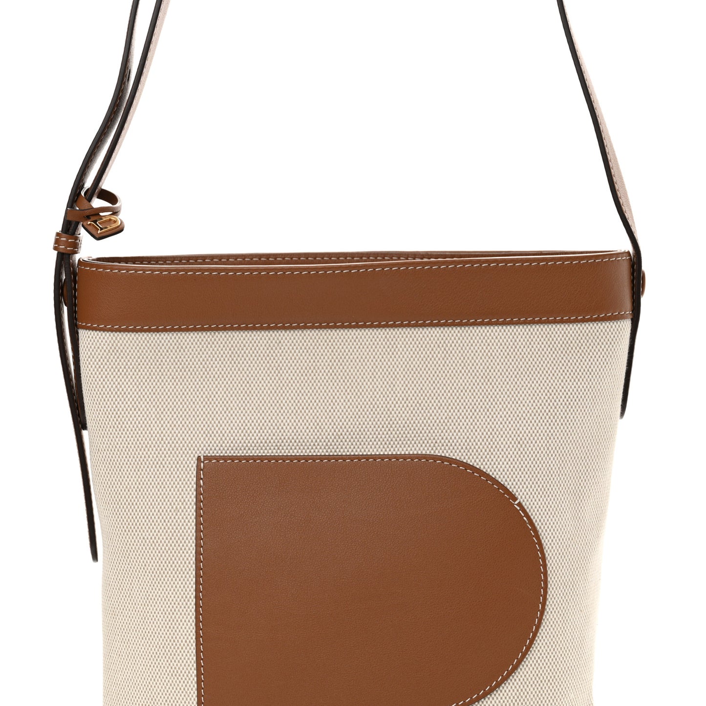 Linen Canvas Supple Calfskin Pin Daily Surpique Bucket Naturel