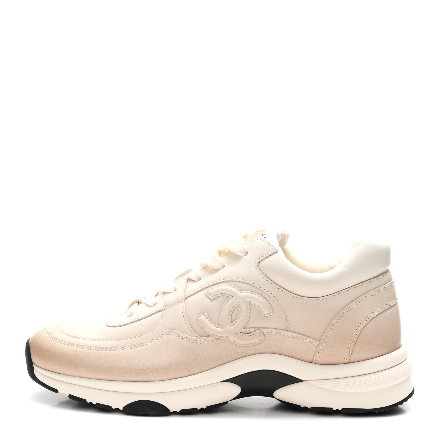 Chanel Gradiant Calfskin CC Womens Sneakers 38.5 Beige 1 of 10