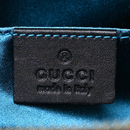 Gucci Suede Patent Dragon Embroidered Small Ophidia Dome Shoulder Bag Blue Multicolor 6 of 10