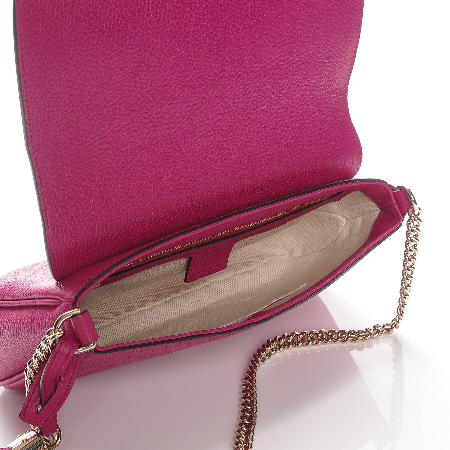 Gucci Cellarius Calfskin Medium Soho Flap Crossbody Bright Bouganville 5 of 7