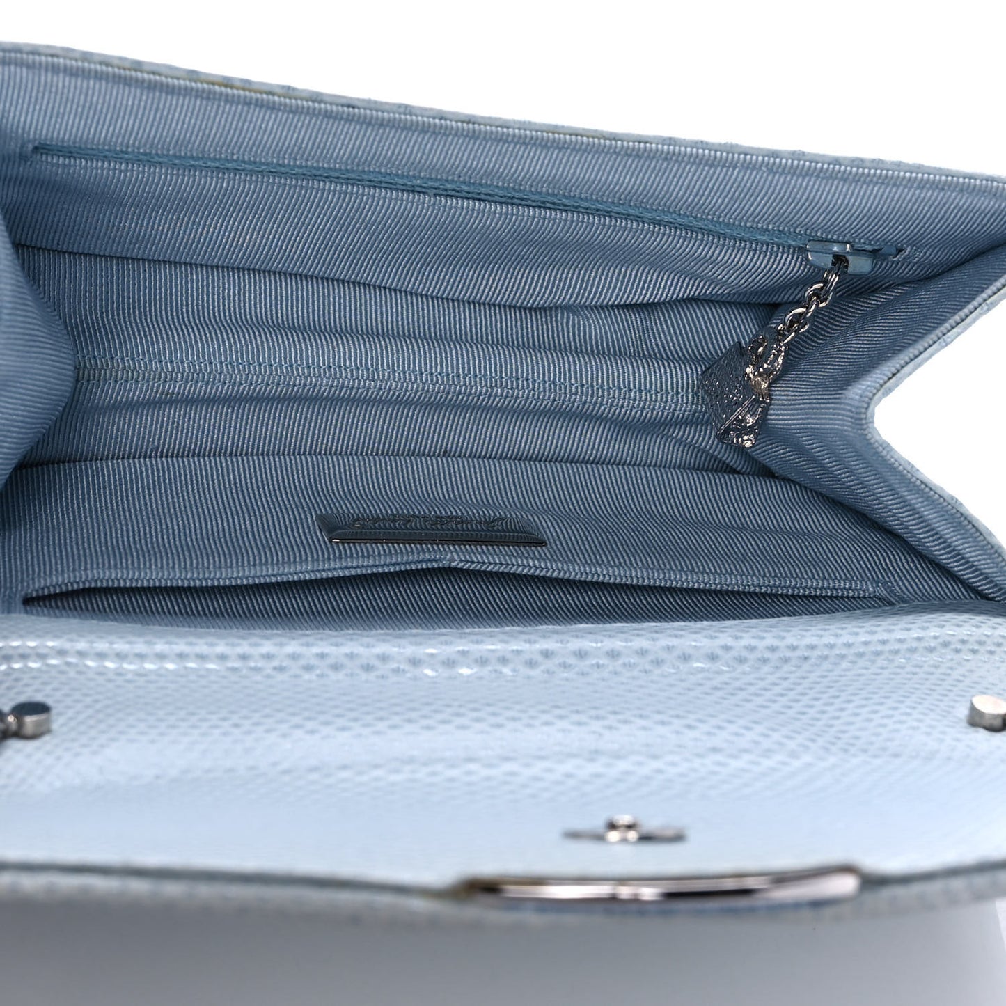 Crystal Lizard Embossed Evening Bag Light Blue