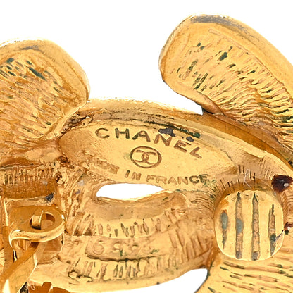 Chanel Quilted CC Clip On Earrings Gold 3 of 4