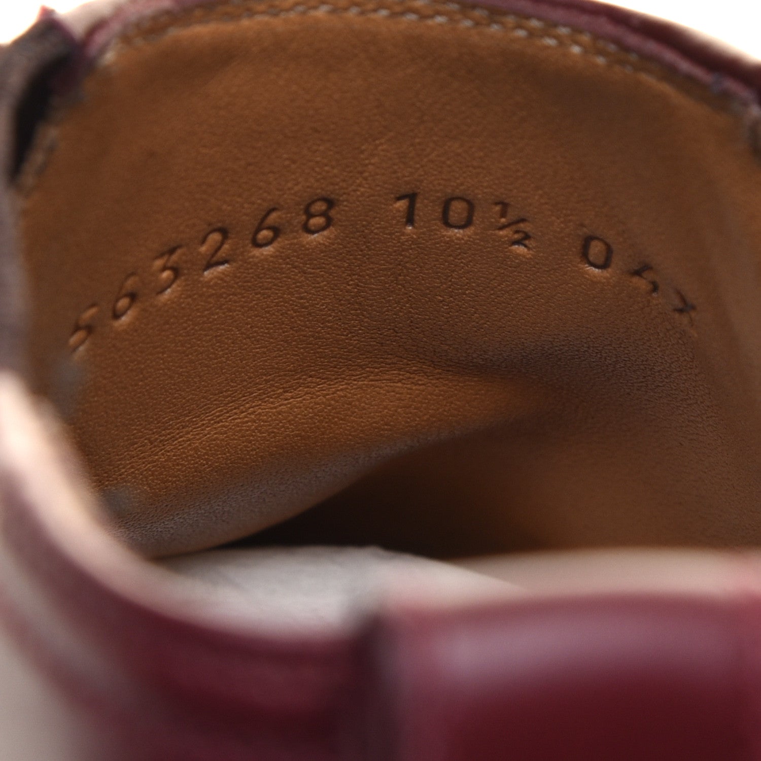 Gucci New Waxed Calfskin Mens G Medallion Toe Ankle Boots 10.5 Red Bordeaux 9 of 10