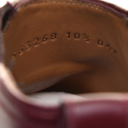Gucci New Waxed Calfskin Mens G Medallion Toe Ankle Boots 10.5 Red Bordeaux 9 of 10