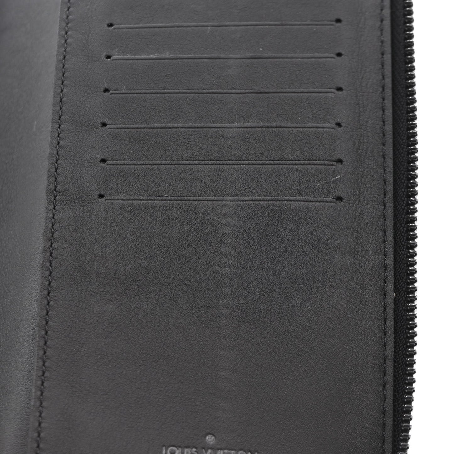 Calfskin Monogram Shadow Vertical Zippy Wallet Black