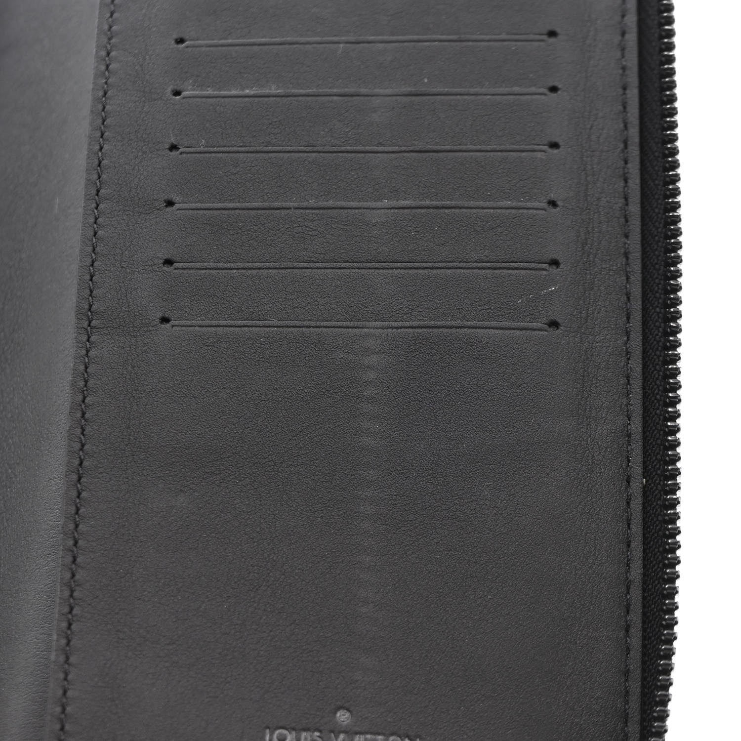 Louis Vuitton Calfskin Monogram Shadow Vertical Zippy Wallet Black 7 of 8