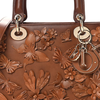 Christian Dior Calfskin 3D Butterfly Embellished Medium Lady Dior Brown 13 of 21