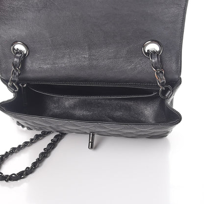 Chanel Crumpled Calfskin Quilted Mini Rectangular Flap So Black 5 of 7