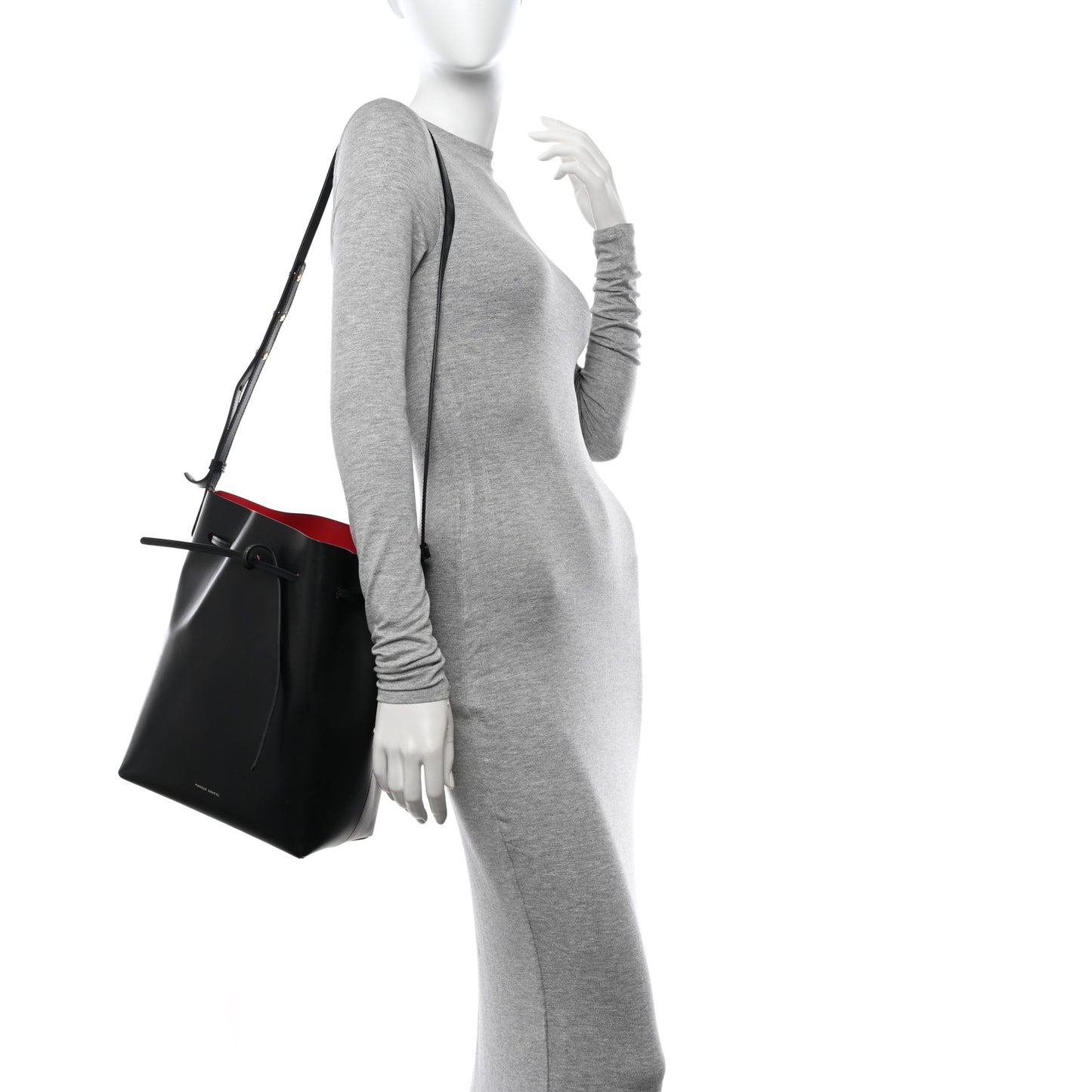 Vegetable Tanned Calfskin Bucket Bag Black Flamma