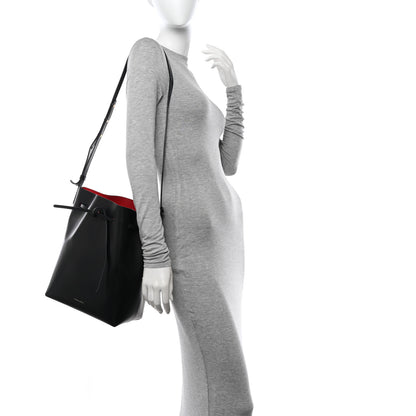 Mansur Gavriel Vegetable Tanned Calfskin Bucket Bag Black Flamma 2 of 10
