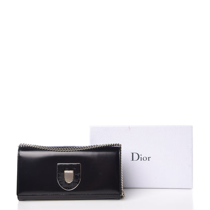 Christian Dior Smooth Calfskin Sequin Large Diorama Club Croisiere Chain Wallet Black 12 of 12
