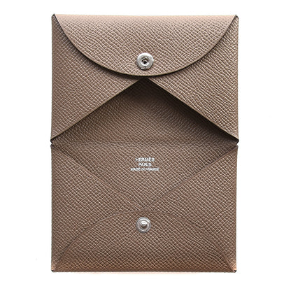 Hermes Epsom Calvi Card Case Etoupe 4 of 8