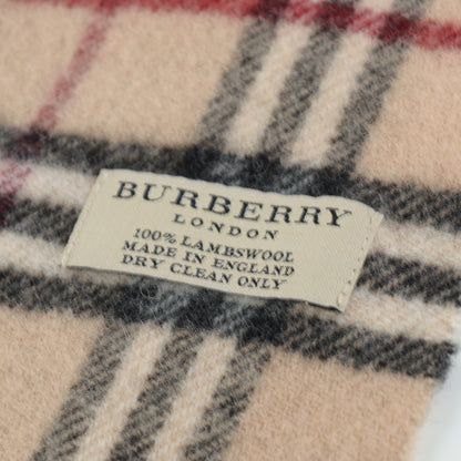 Burberry Lambswool Check Fringe Scarf Camel 4 of 5