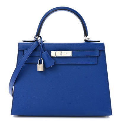 Hermes Epsom Verso Kelly Sellier 28 Bleu Royal Anemone 1 of 10