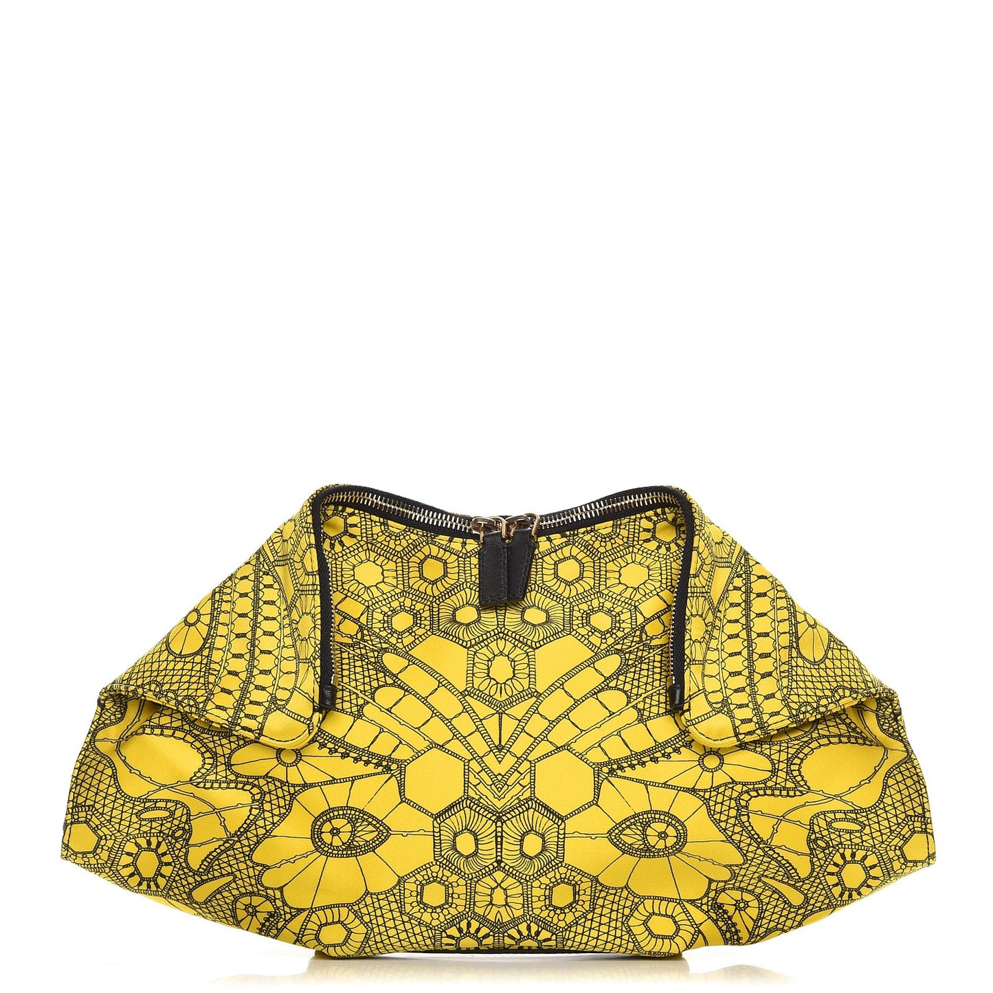Silk Butterfly Print De Manta Clutch Yellow