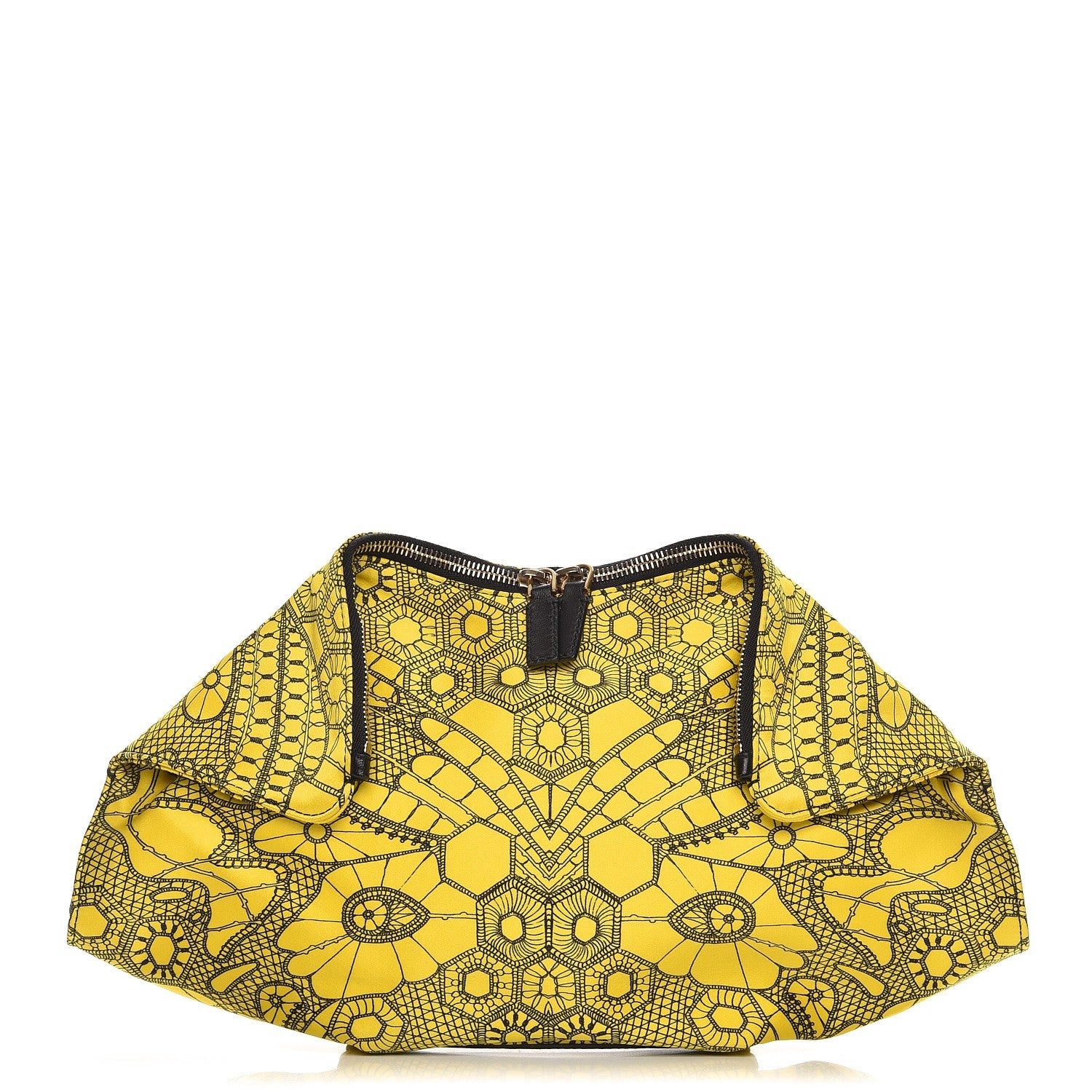 Alexander McQueen Silk Butterfly Print De Manta Clutch Yellow 1 of 7