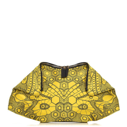 Alexander McQueen Silk Butterfly Print De Manta Clutch Yellow 1 of 7