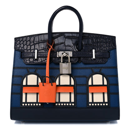 Hermes Madame Calfskin Matte Alligator Epsom Faubourg By Night Birkin Sellier 20 Deep Bleu Bleu Marine Craie 1 of 9