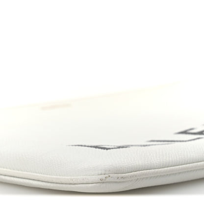 Balenciaga Calfskin Logo Large Zip Pouch White 9 of 13