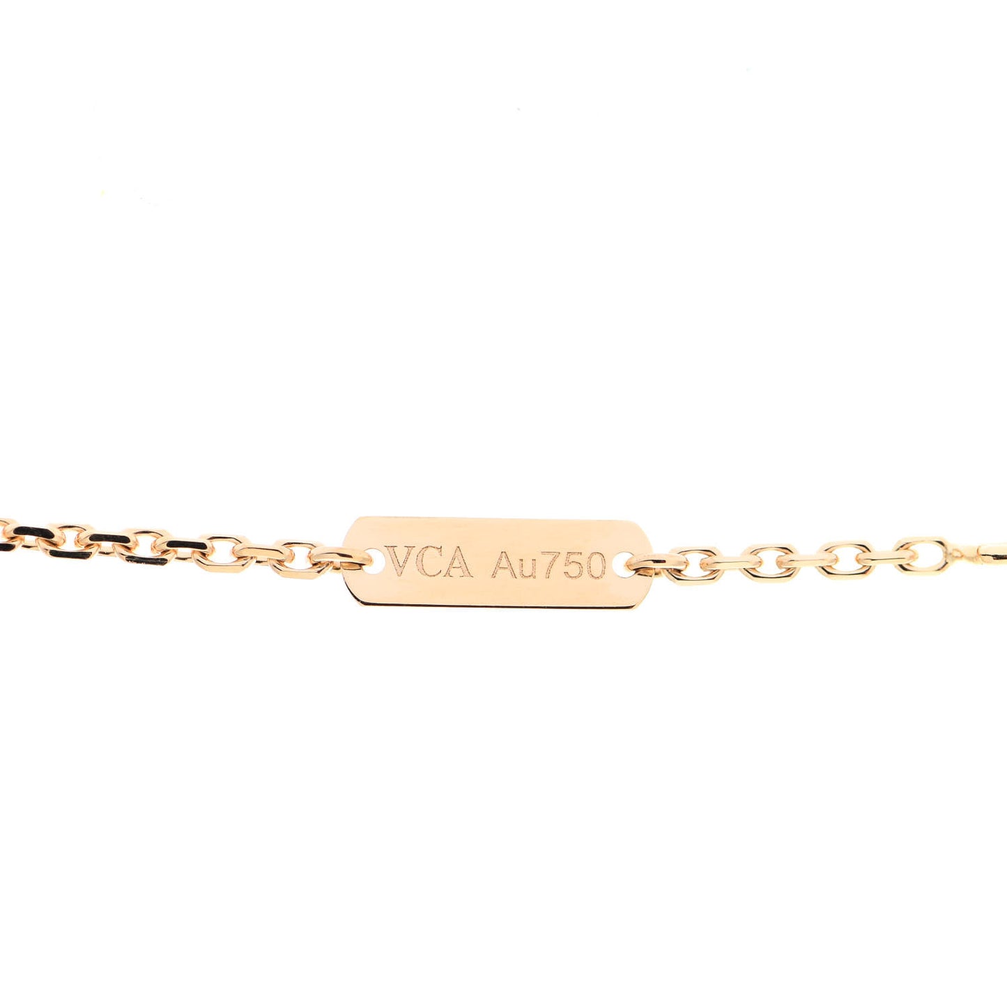 18K Yellow Gold Diamond Yellow Mother of Pearl Vintage Alhambra Pendant Necklace