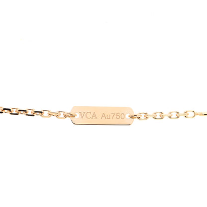 Van Cleef & Arpels 18K Yellow Gold Diamond Yellow Mother of Pearl Vintage Alhambra Pendant Necklace 3 of 5