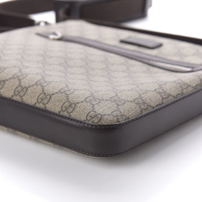 Gucci GG Supreme Monogram Medium Flat Messenger Bag Beige Brown 7 of 10