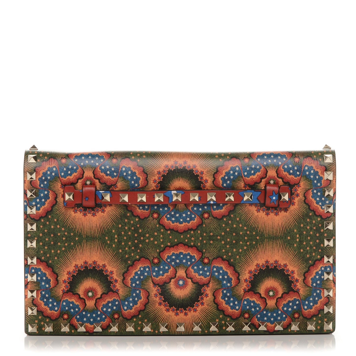 Nappa Enchanted Wonderland Rockstud Wristlet Clutch Red