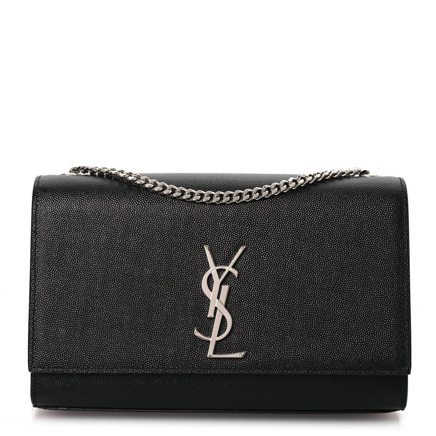 Saint Laurent Grain De Poudre Medium Classic Monogram Kate Satchel Black 1 of 12