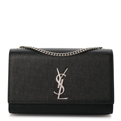 Saint Laurent Grain De Poudre Medium Classic Monogram Kate Satchel Black 1 of 12